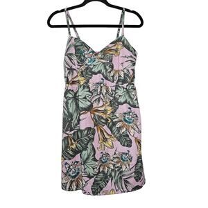 J Crew Women's Printed Poplin Cami Dress Size M Floral Tropical Above Knee